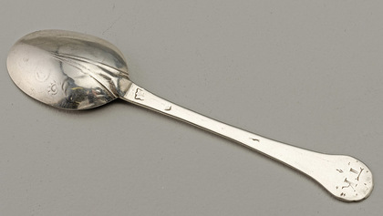 Scottish? 17th Century Silver Laceback Trefid Spoon - Reeded Rat Tail, Rounded or Spatula End